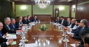   Indian Defence Minister , Rajnath Singh meeting the Deputy Prime Minister of Russia, Yuri Borisov, in Moscow, Russia 