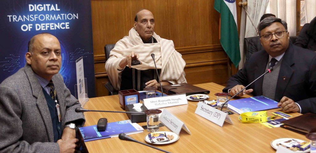 The Union Minister for Defence, Rajnath Singh launching the DefExpo 2020