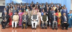 The Union Home Minister, Shri Amit Shah in a group photograph with the Senior Police Officers