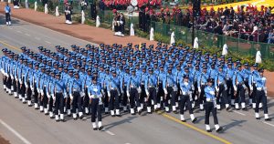 The Air Force Marching Contingent passes