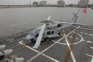 MH60-R aboard USS Shoup 