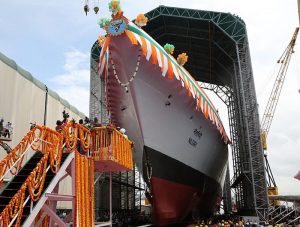 The new INS Nilgiri being launched