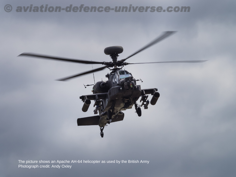 Apache AH-64 helicopter as used by the British Army