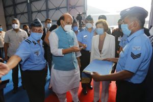 The two Defence Ministers formally inducting Rafale into IAF