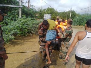 Army columns mobilised in flood affected MP