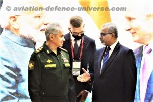 Russian Defence Minister meets Indian Ambassador at India Pavilion in IMTF Army 2021