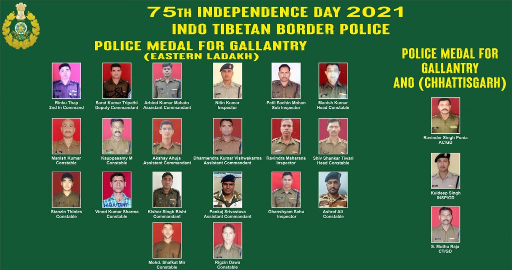 37 ITBP Officials awarded Medals on 75th Independence Day