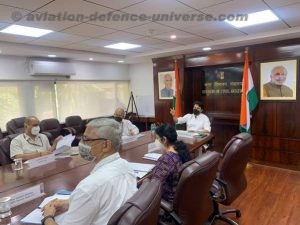 Civil Aviation Minister Jyotiraditya M. Scindia interacts with CM of Uttarakhand and LGs of Ladakh and A&N