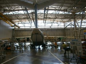 A C-295 getting assembled at Seville Final Assembly Line