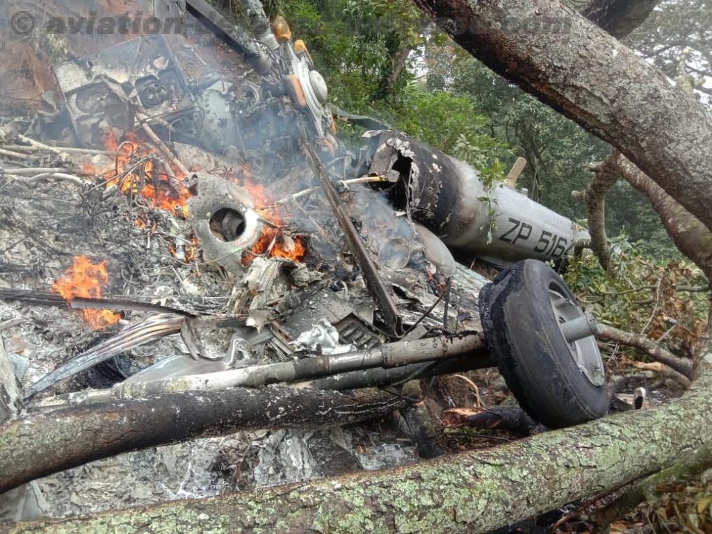 IAF chopper ferrying CDS to Wellington from Sulur crashes