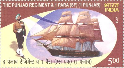 Postage stamp issued in 2011 on the 1st Battalion, The Parachute Regiment, which was formerly the 1st Battalion of the Punjab Regiment