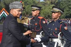 President reviews IMA Passing out Parade