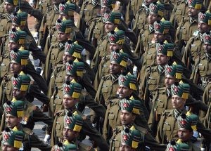 The Madras Regiment marching during the Republic Day Parade