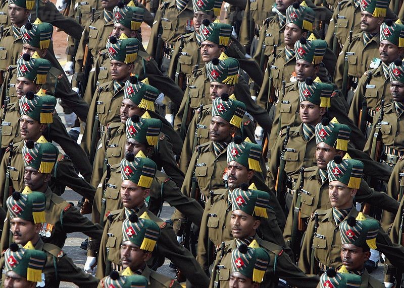 The Madras Regiment marching during the Republic Day Parade