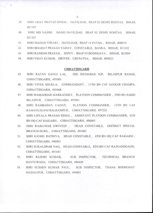 Award of Gallantry Medals / Service Medals 