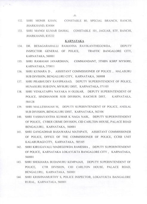 Award of Gallantry Medals / Service Medals 