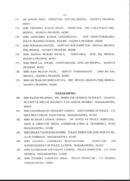 Award of Gallantry Medals / Service Medals 