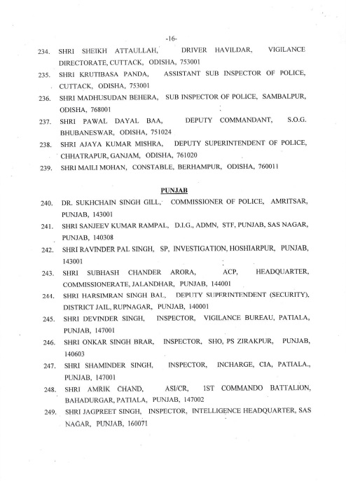 Award of Gallantry Medals / Service Medals 