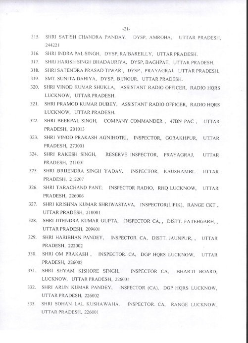 Award of Gallantry Medals / Service Medals 