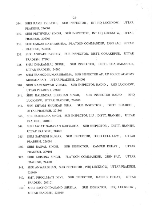 Award of Gallantry Medals / Service Medals 