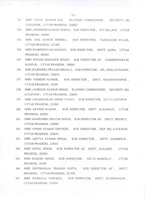 Award of Gallantry Medals / Service Medals 