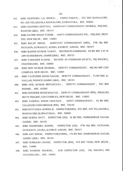 Award of Gallantry Medals / Service Medals 