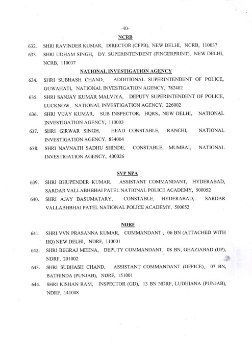 Award of Gallantry Medals / Service Medals 