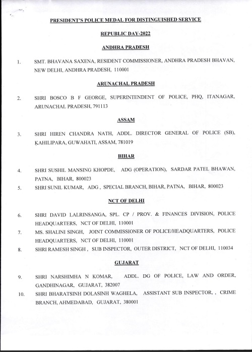 Award of Gallantry Medals / Service Medals 