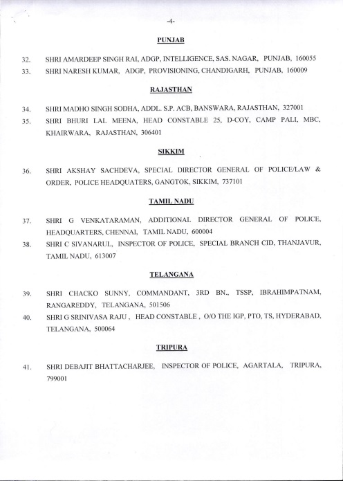 Award of Gallantry Medals / Service Medals 