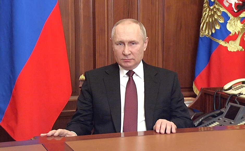 President of the Russian Federation Vladimir Putin's address prior attack on Ukrainian