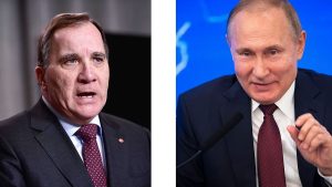 Swedish PM Stefan Löfven and Vladimir Putin