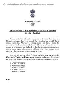 Indian Embassy in Ukraine starts 24 hours helpline