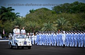 President Of India Presents President's Colour To Ins Valsura