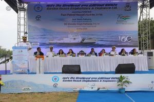 GRSE Launches Fast Patrol Vessel, ICGS Kamla Devi