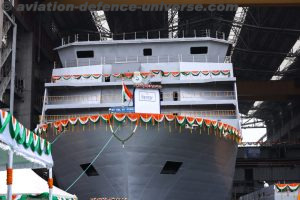 Mrs Kala Hari Kumar Launches (Yard 11190 - Nistar) & (Yard 11191 - Nipun), Diving Support Vessels at Hindustan Shipyard Ltd