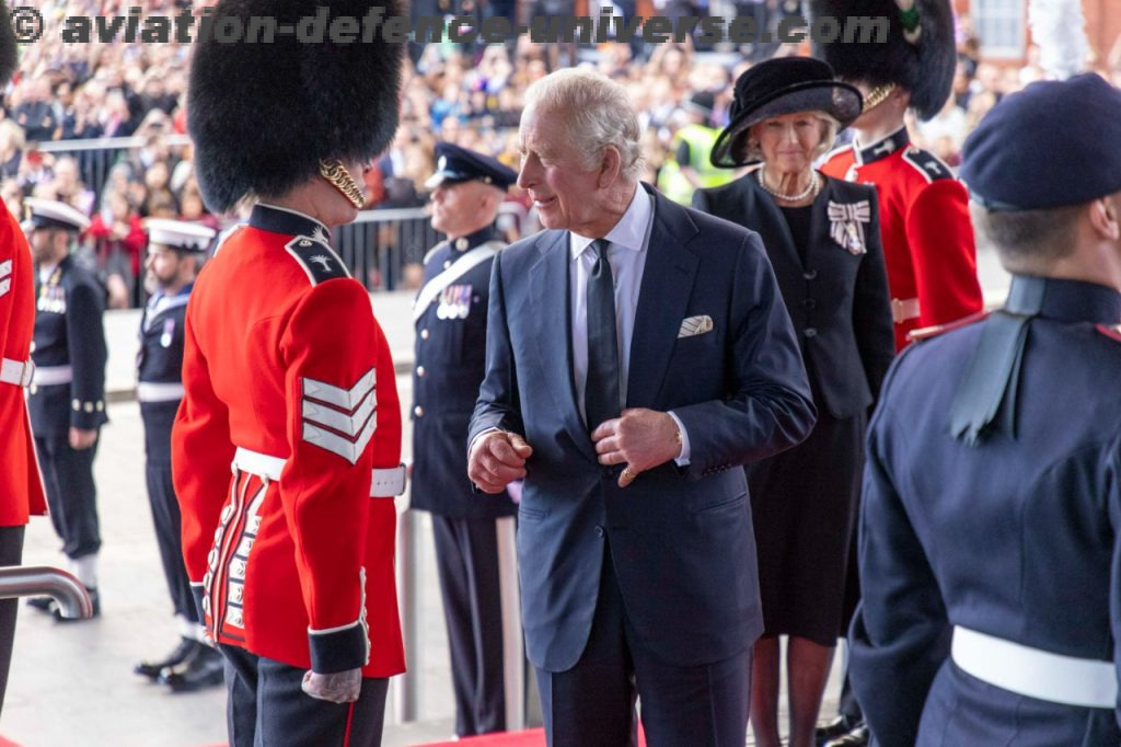 Regiments welcome King Charles III to Wales with trumpet fanfare