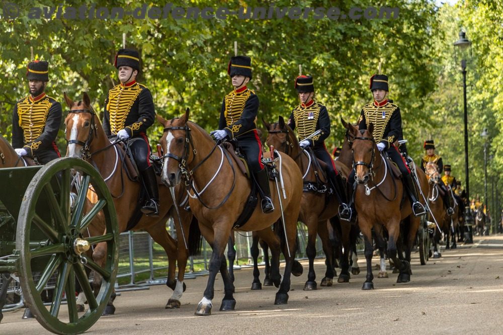 The Kings Troop Royal Horse Artillery prepare for Her Majesty The Queen's funeral