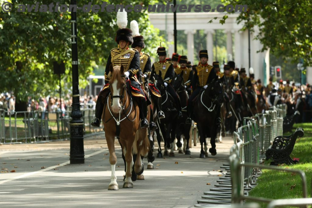 The Kings Troop Royal Horse Artillery prepare for Her Majesty The Queen's funeral