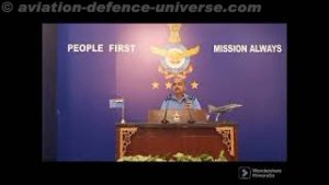 Air Chief Marshal VR Chaudhary IAF Chief responding to media queries at the 90th Airforce Day Press Conference
