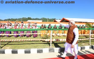 PM at Arunachal Pradeshs first greenfield airport, Donyi Polo Airport ,in Itanagar on November 19, 2022.