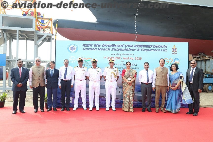 GRSE launches 'Arnala' the first ship of ASW SWC (GRSE) Project at L&T's Kattupalli shipyard