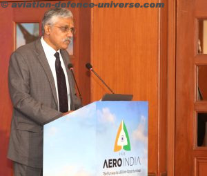 The Defence Secretary, Giridhar Aramane addressing at the Ambassadors Roundtable conference for Aero India 2023, in New Delhi on January 09, 2023.