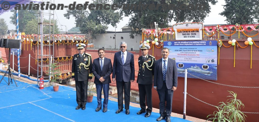 GRSE delivers 1 FPV & laid twin keels of ASWSWCs