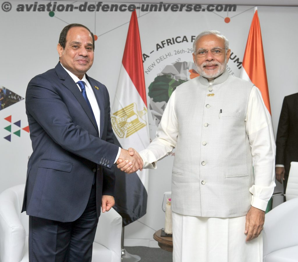 The Prime Minister, Narendra Modi meeting the President of Egypt, Abdel Fattah Al-Sisi, on the sidelines of the 3rd India Africa Forum Summit 2015