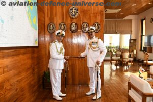 Vice Admiral Dinesh K Tripathi, AVSM, NM took over as Flag Officer Commanding-in-Chief from Vice Admiral Ajendra Bahadur Singh