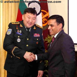 Dr. Ajay Kumar, Joint Secretary, Ministry of Defence, India and Brigadier General Gankhuyag Davagdorj