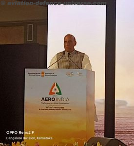 Defence Minister Rajnath Singh addressing the curtain raiser ceremony