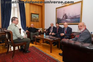 the Chief of the National Defence General Staff, General Konstantinos Floros, had a meeting in his office with the organisers of DEFEA 2023 Exhibition