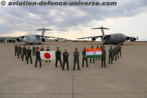 NDIAN AIR FORCE TRANSPORT AIRCRAFT EXERCISE WITH THE JAPANESE AIR SELF DEFENCE FORCE