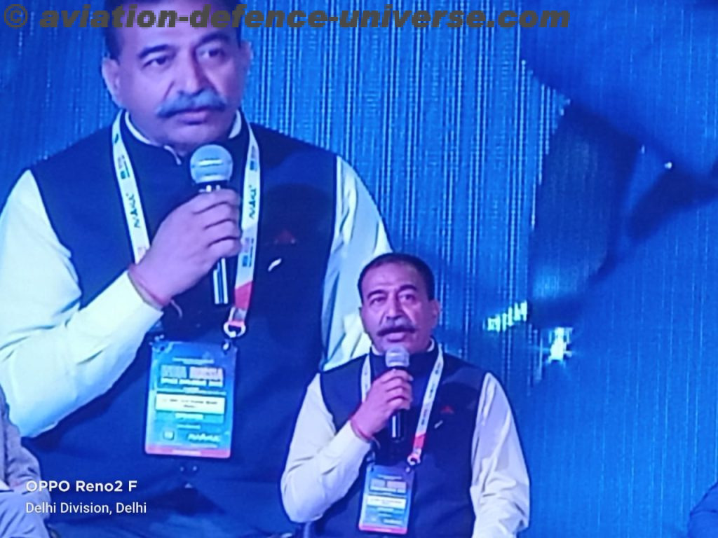 Anil Km Bhatt DG Indian Space Association speaking at the panel discussion